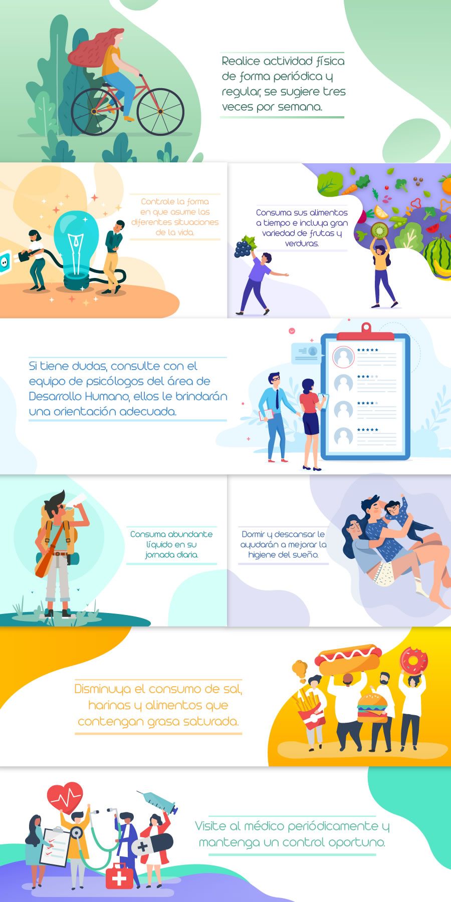 Infografía de Hábitos Saludables para Estudiantes UNICATÓLICA